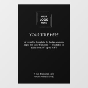 Autocollant Pour Fenêtre Logo d'entreprise Promotionnel Noir Moderne