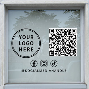 Autocollant Pour Fenêtre Logo d'entreprise Réseaux Sociaux Créez votre code