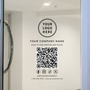 Autocollant Pour Fenêtre Logo d'entreprise Réseaux Sociaux Créez votre code