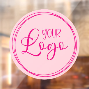 Autocollant Pour Fenêtre Logo d'entreprise Rose Clair Cercle