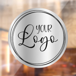 Autocollant Pour Fenêtre Logo d'entreprise Silver Light Gray Circle