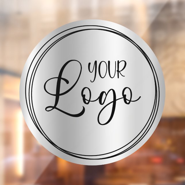Autocollant Pour Fenêtre Logo d'entreprise Silver Light Gray Circle (Feuille 2)