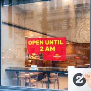 Autocollant Pour Fenêtre Logo Du Restaurant Burger Personnaliser Ouvert Jus