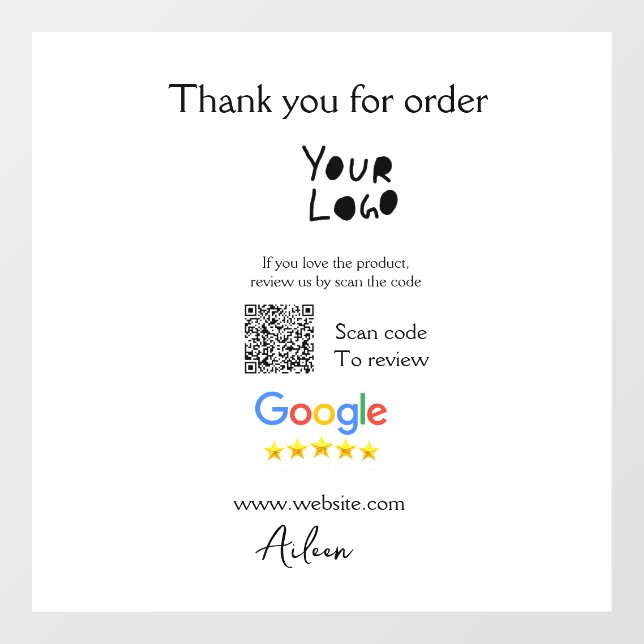Autocollant Pour Fenêtre logo du site Web de révision Google entreprise sca (Feuille)
