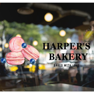 Autocollant Pour Fenêtre Logo moderne Pastel Pink Macarons Professional