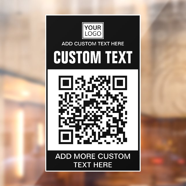 Autocollant Pour Fenêtre Logo personnalisé, code QR et texte  (Feuille 2)