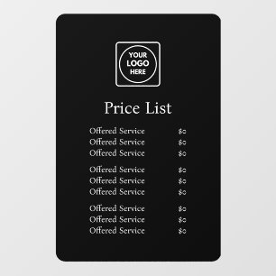Autocollant Pour Fenêtre Logo personnalisé noir Affichage de prix minimal