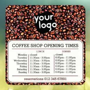 Autocollant Pour Fenêtre Logo Personnalisé Ouverture Déjeuner Dîner Heures 