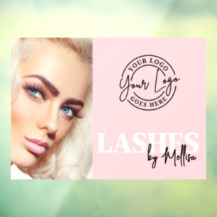 Autocollant Pour Fenêtre Logo Photo Rose Cils