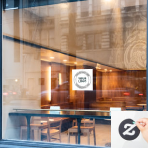 Autocollant Pour Fenêtre Logo téléchargé + Texte circulaire modifiable
