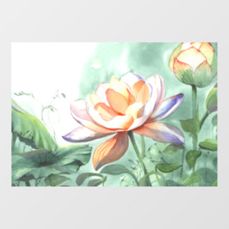 Autocollant Pour Fenêtre Lotus Aquarelle