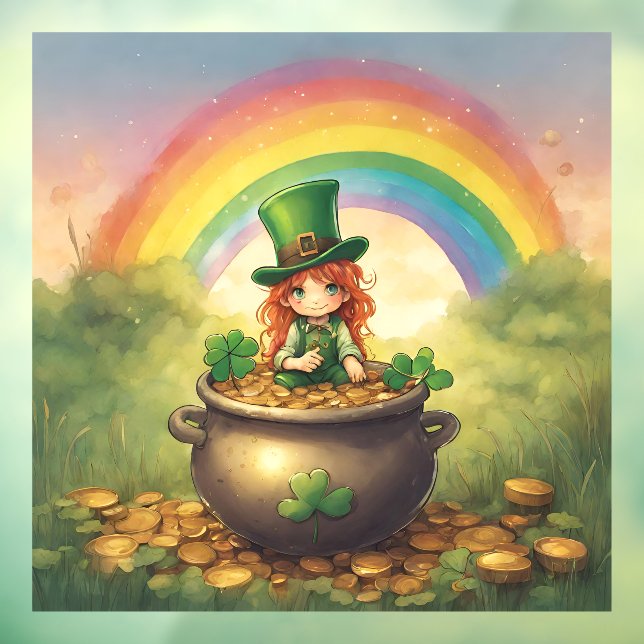 Autocollant Pour Fenêtre Lucky Lady Leprechaun (Feuille 3)