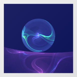 Autocollant Pour Fenêtre Lumineuse Bleu Violet Rêve Abstrait Fractal Art