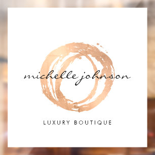 Autocollant Pour Fenêtre Luxe Rose Gold Logo Designer Cercle Peint