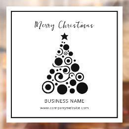 Autocollant Pour Fenêtre Magasin d'arbres de Noël Noir et Blanc