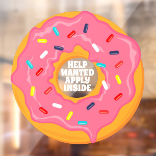 Autocollant Pour Fenêtre Magasin de Beignets Recherche Personnel Postuler à