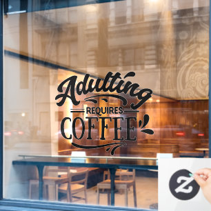 Autocollant Pour Fenêtre magasin de café mot art