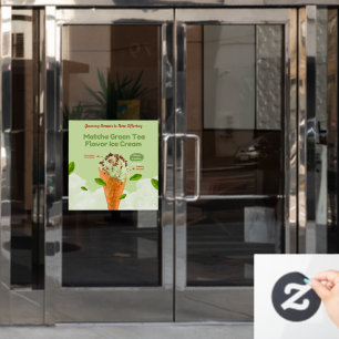Autocollant Pour Fenêtre Magasin de donuts personnalisé Glace au thé vert m