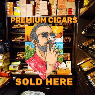 Autocollant Pour Fenêtre Magasin de Fumée Cigares Premium Vendus Ici Public