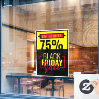 Autocollant Pour Fenêtre Magasin d'événements commerciaux Remise Black Frid