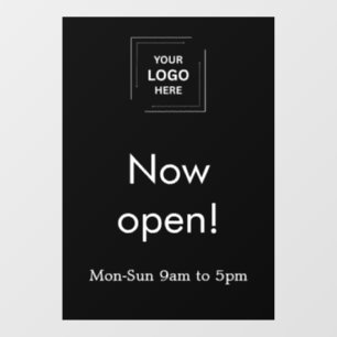 Autocollant Pour Fenêtre Maintenant Ouvert   Autocollant de fenêtre de logo