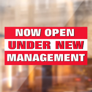 Autocollant Pour Fenêtre Maintenant Ouvert Sous Nouvelle Direction Entrepri