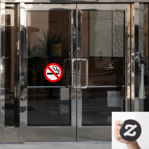 Autocollant Pour Fenêtre Maison ou Entreprise Interdiction de Fumer Rond