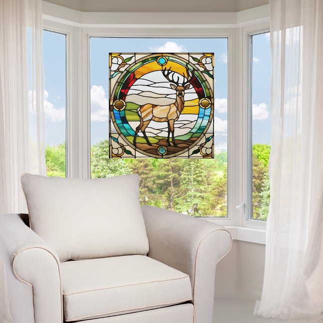 Autocollant Pour Fenêtre Majestic Buck Faux Verre Tiré (Créateur téléchargé)