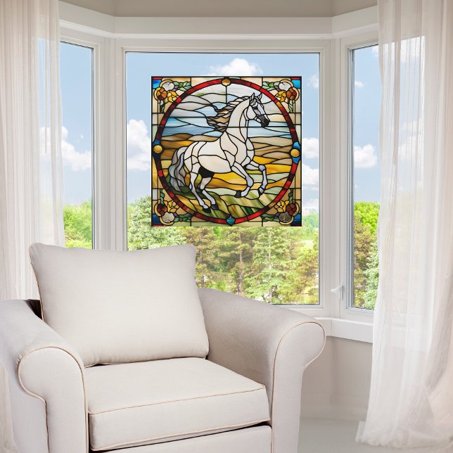 Autocollant Pour Fenêtre Majestic Horse Faux Vitrail (Créateur téléchargé)