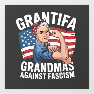 Autocollant Pour Fenêtre Mamie Grantifa Contre le Fascisme Pas de Roi USA