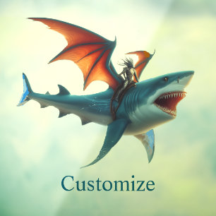 Autocollant Pour Fenêtre Man-Bat équitation Scary Shark Thunder_Cove