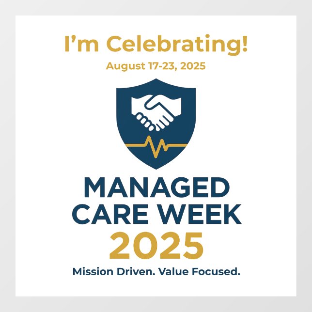 Autocollant Pour Fenêtre Manage Care Week 2025 - "I'm Celebrating" Cling (Feuille)