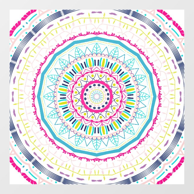 Autocollant Pour Fenêtre mandala coloré (Feuille)
