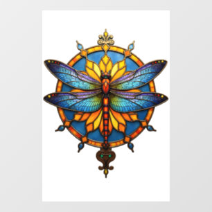 Autocollant Pour Fenêtre Mandala Dragonfly Lumineux Géométrie Sacrée Spirit