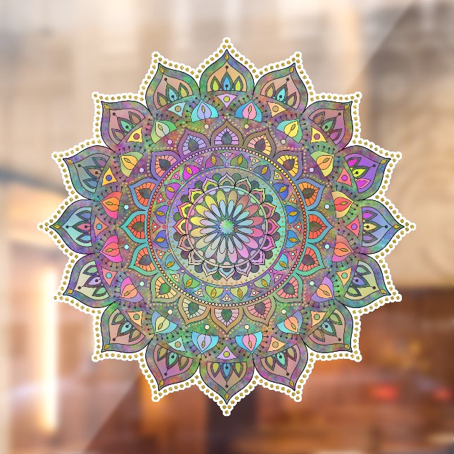 Autocollant Pour Fenêtre Mandala Inde Style 1 (Feuille 2)