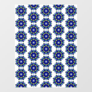 Autocollant Pour Fenêtre Mandala Motif 02 en bleu