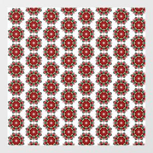 Autocollant Pour Fenêtre Mandala Motif 02 en rouge