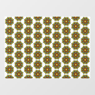 Autocollant Pour Fenêtre Mandala Motif 2002 en jaune et bronzette