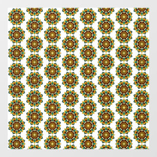Autocollant Pour Fenêtre Mandala Motif 2002 en jaune et bronzette