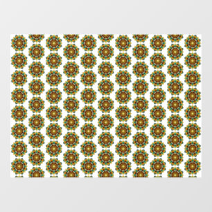 Autocollant Pour Fenêtre Mandala Motif 2002 en jaune et bronzette