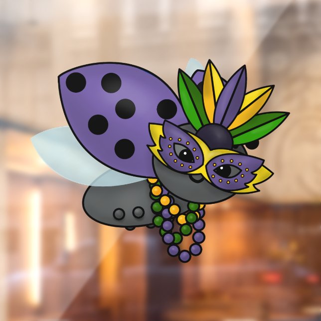 Autocollant Pour Fenêtre Mardi Gras Ladybug (Feuille 2)