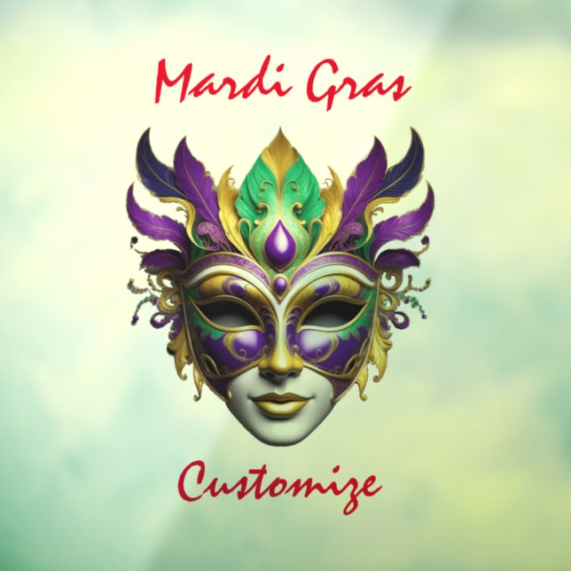 Autocollant Pour Fenêtre Mardi Gras Masque Thunder_Cove (Feuille 3)
