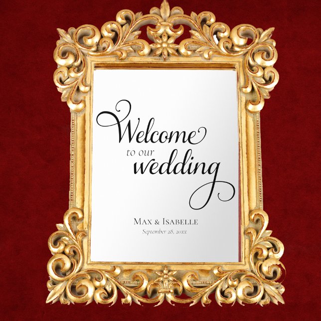 Autocollant Pour Fenêtre Mariage Bienvenue Miroir Décal Fenêtre Clôture de  (elegant calligraphy script wedding mirror cling decal for glass, welcome sign for wedding reception)