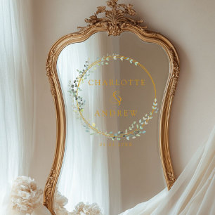 Autocollant Pour Fenêtre Mariage eucalyptus moderne et élégant