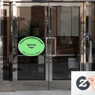 Autocollant Pour Fenêtre Marque d'affaires sur forme ovale verte pâle