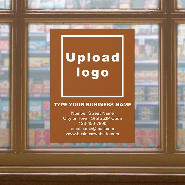 Autocollant Pour Fenêtre Marque d'entreprise sur clin de fenêtre Brown (Build brand name awareness. Your business brand on brown window cling.)