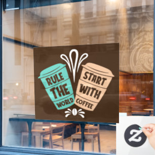 Autocollant Pour Fenêtre marrant café mot art Window Cling