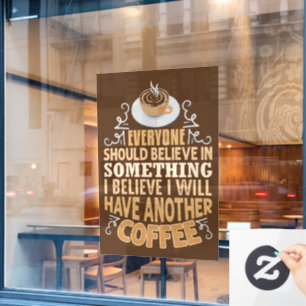 Autocollant Pour Fenêtre marrant café mot art Window Cling