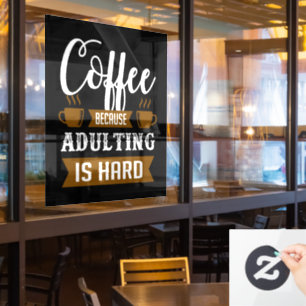 Autocollant Pour Fenêtre marrant café mot art Window Cling
