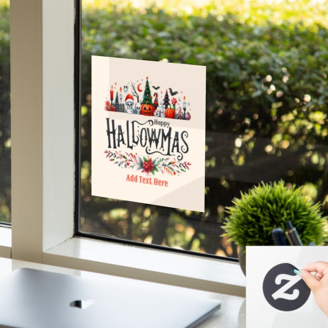 Autocollant Pour Fenêtre Mashup de Noël d'Halloween (Bureau)